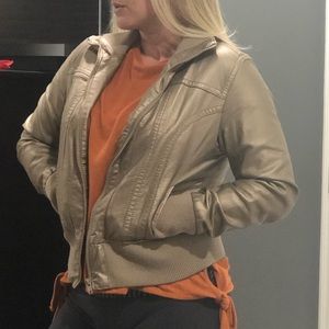 Champagne leather jacket